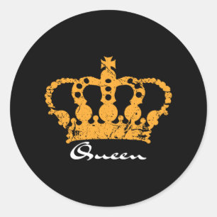 Queen Crown Classic Round Sticker