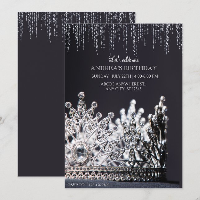 Queen Crown  Invitation (Front/Back)