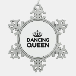 QUEEN DANCING SNOWFLAKE PEWTER CHRISTMAS ORNAMENT