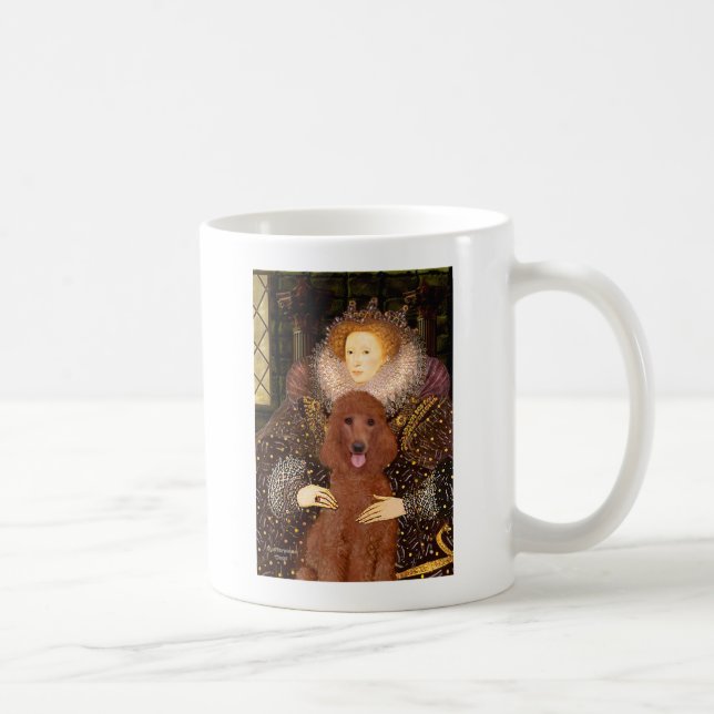 Queen - Dark Red Standard Poodle #1 Coffee Mug (Right)