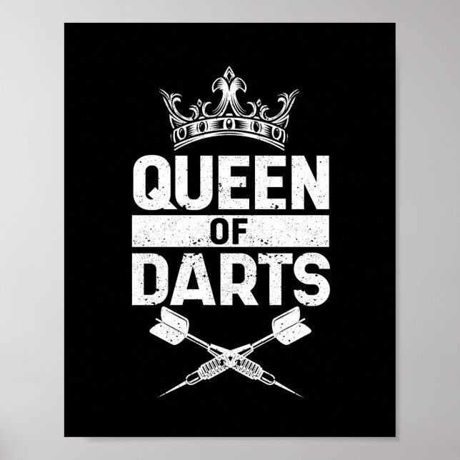Queen dart player funny dart player girl poster (Front)