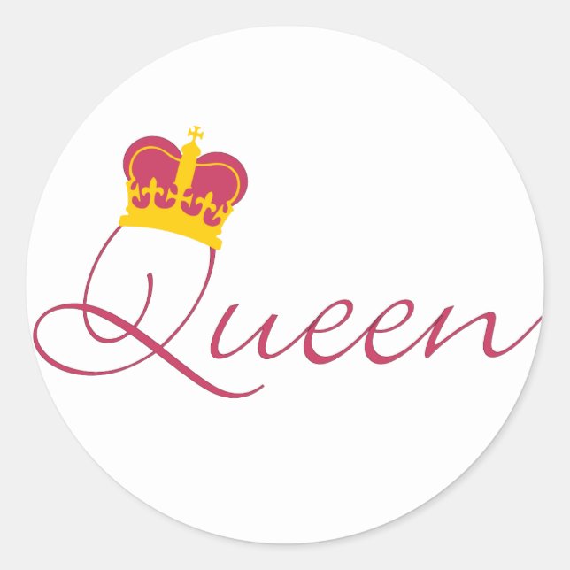 Queen Design Classic Round Sticker (Front)