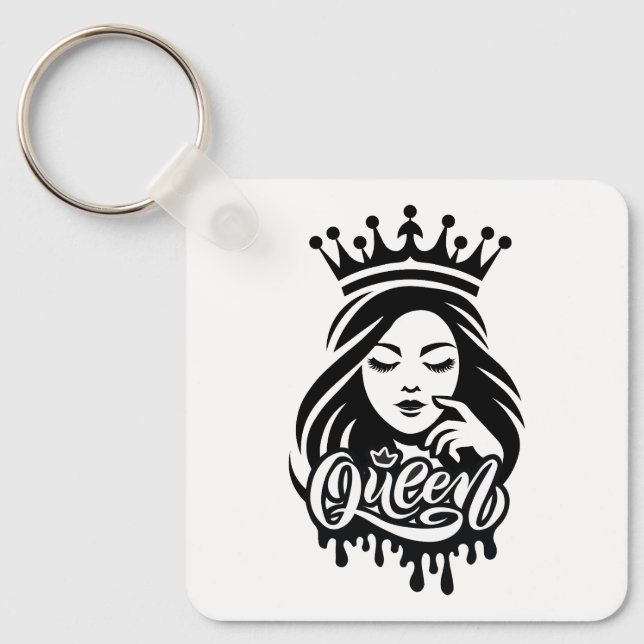 Queen Design – Elegant Royal Crown Key Ring (Front)