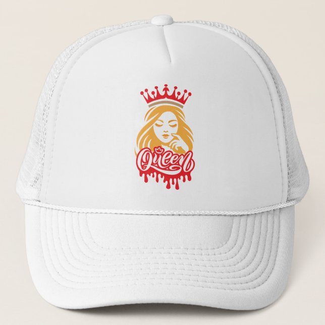 Queen Design – Elegant Royal Crown Trucker Hat (Front)