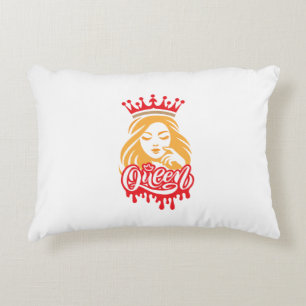 Queen Design – Elegant Royal Crown Typography for Decorative Cushion