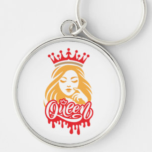 Queen Design – Elegant Royal Crown Typography for  Key Ring