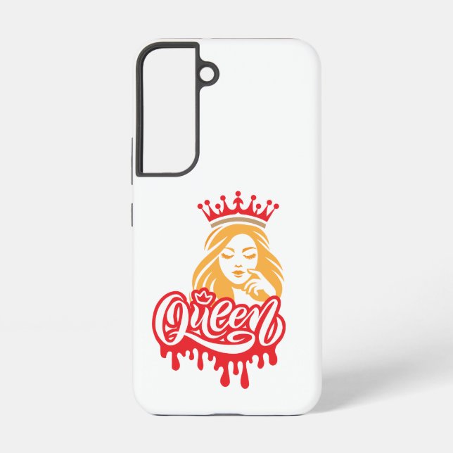 Queen Design – Elegant Royal Crown Typography for  Samsung Galaxy S22 Case (Back)