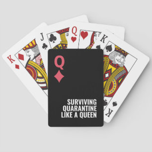 Queen Diamonds Minimal Bold Surviving Quarantine Playing Cards
