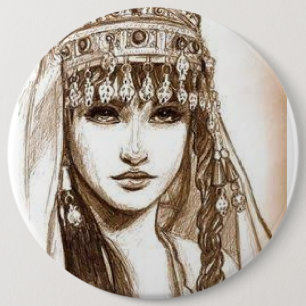 QUEEN DIHYA 6 CM ROUND BADGE