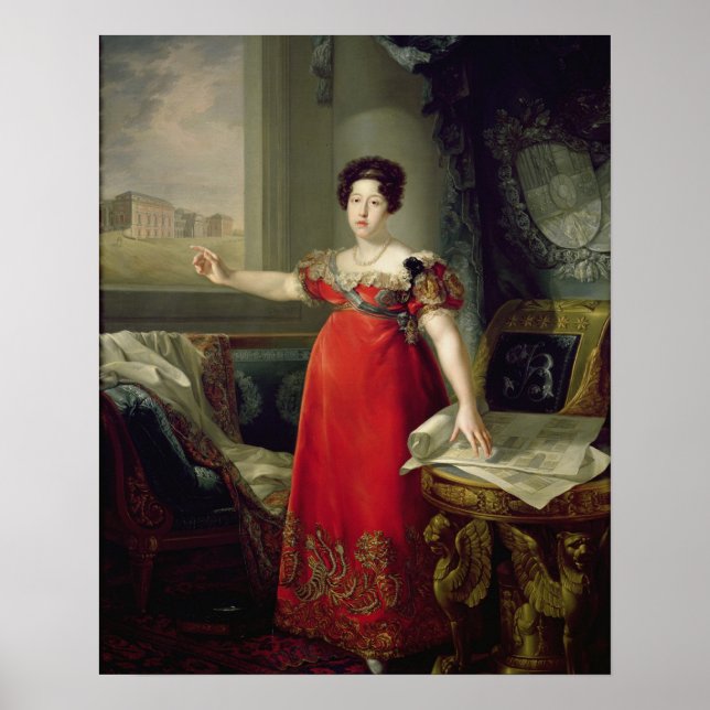 Queen Dona Maria Isabel de Braganza, 1829 (oil on Poster (Front)