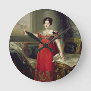Queen Dona Maria Isabel de Braganza, 1829 (oil on Round Clock