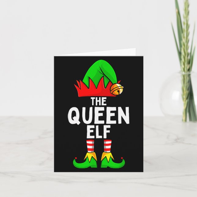 Queen Elf Matching Family Christmas Women  Card (Front)