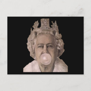 Queen Elithabeth England Uk bubblegum Postcard