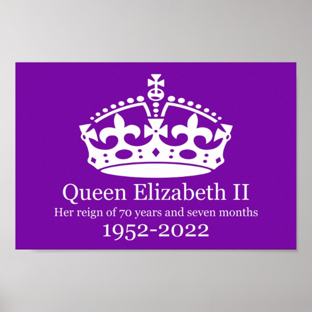 Queen Elizabeth 11 Reign of 70 years Poster (Front)