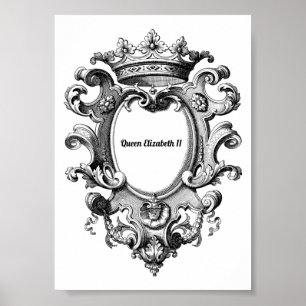 Queen Elizabeth 11 Vintage Crown Poster