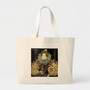 Queen Elizabeth 1 Love/Honour Love Quote Gifts Large Tote Bag