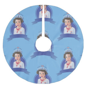 queen elizabeth 2 xmas christmas tree skirt