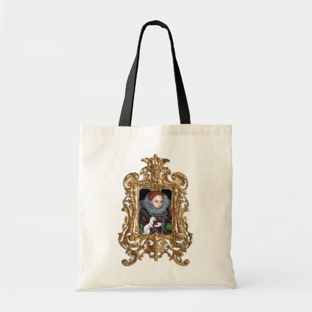 Queen Elizabeth and an Ermine framed Bag (Front)