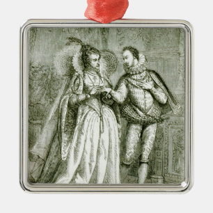 Queen Elizabeth and her Suitors Metal Tree Decoration