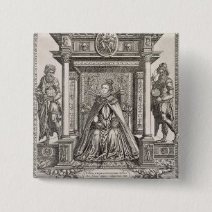 Queen Elizabeth I (1533-1603) as Patron of Geograp 15 Cm Square Badge