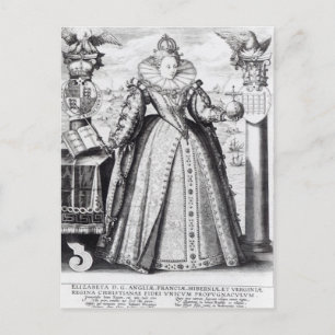 Queen Elizabeth I  1596 Postcard