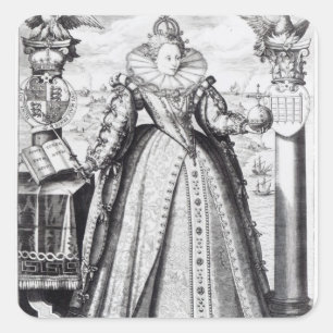 Queen Elizabeth I 1596 Square Sticker