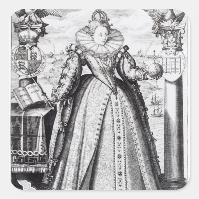 Queen Elizabeth I  1596 Square Sticker (Front)