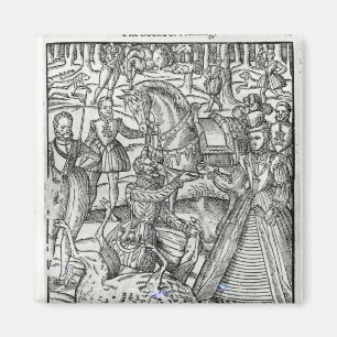 Queen Elizabeth I at a stag hunt Magnet