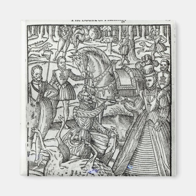 Queen Elizabeth I  at a stag hunt Magnet (Front)
