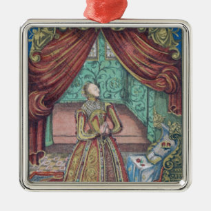 Queen Elizabeth I at Prayer, frontispiece Metal Tree Decoration