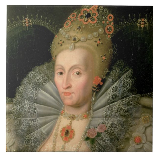 Queen Elizabeth I (bust length portrait) (see also Tile (Front)