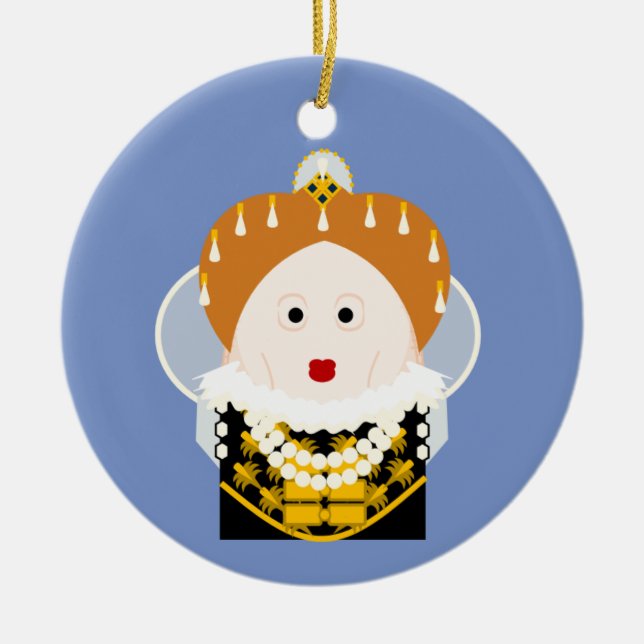 Queen Elizabeth I Ceramic Tree Decoration (Front)