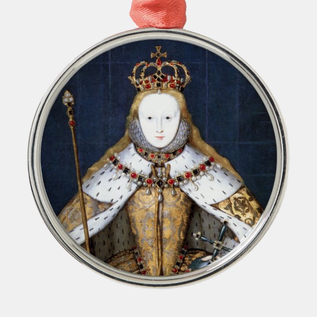 Queen Elizabeth I: Coronation Metal Tree Decoration (Front)