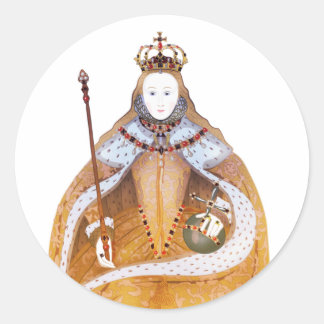 Queen Elizabeth I - historical illustration Classic Round Sticker