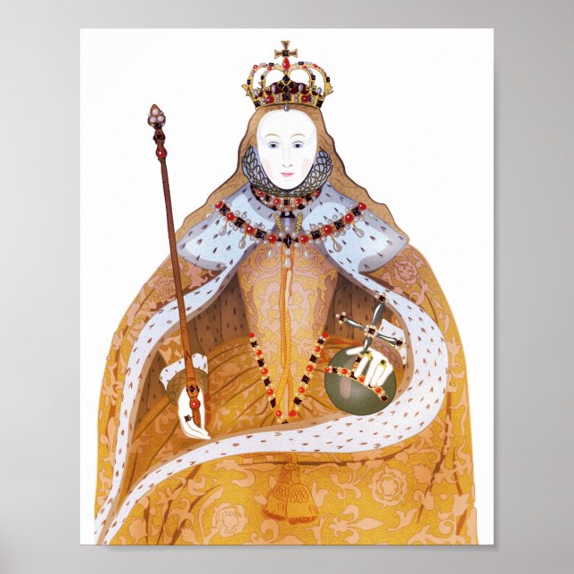 Queen Elizabeth I - historical illustration Poster (Front)