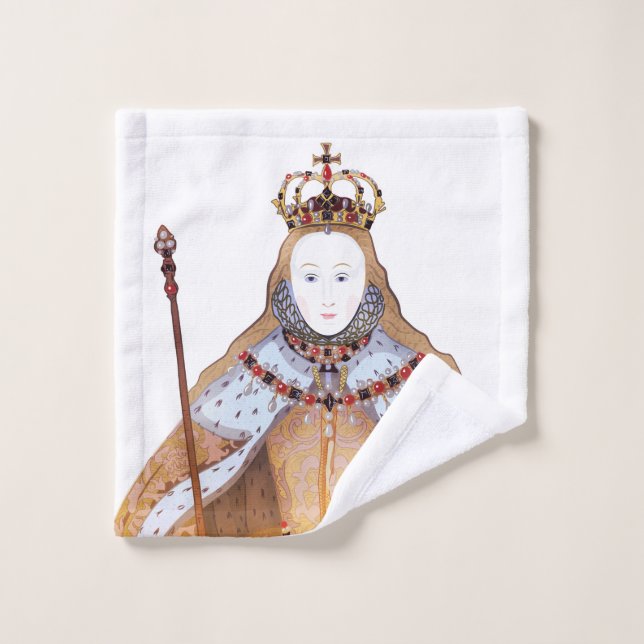 Queen Elizabeth I - historical illustration Wash Cloth (Wash Cloth)