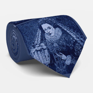 Queen Elizabeth I in blue print Tie