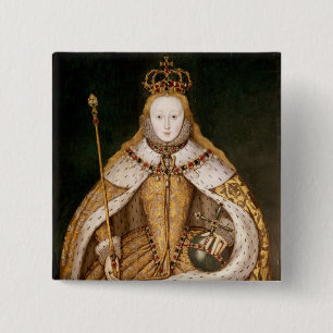 Queen Elizabeth I in Coronation Robes 15 Cm Square Badge