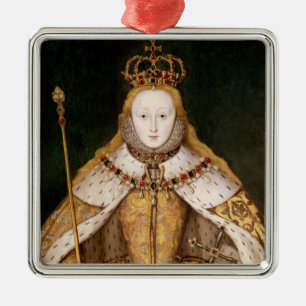 Queen Elizabeth I in Coronation Robes Metal Tree Decoration
