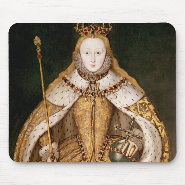 Queen Elizabeth I in Coronation Robes Mouse Mat (Front)