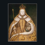 Queen Elizabeth I in Coronation Robes Postcard<br><div class="desc">English School's Queen Elizabeth I in Coronation Robes,  c.1559-1600 located at the National Portrait Gallery,  London,  UK.</div>
