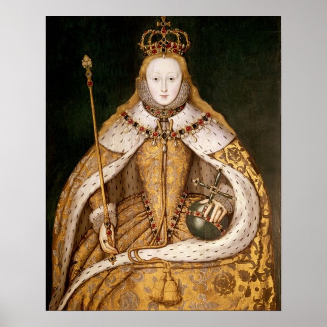 Queen Elizabeth I in Coronation Robes Poster (Front)