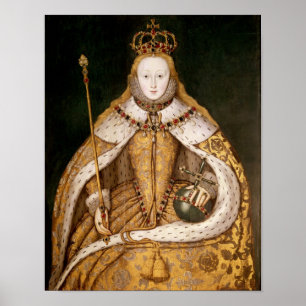 Queen Elizabeth I in Coronation Robes Poster