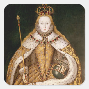 Queen Elizabeth I in Coronation Robes Square Sticker