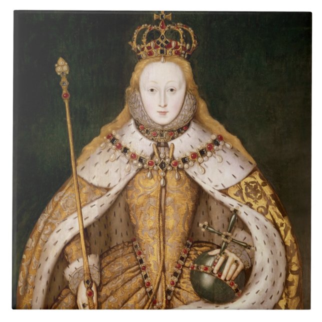 Queen Elizabeth I in Coronation Robes Tile (Front)