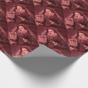 Queen Elizabeth I in pink print Wrapping Paper