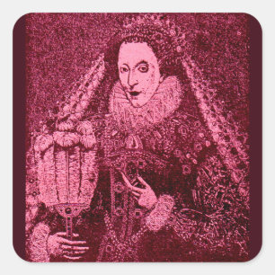 Queen Elizabeth I in pink Square Sticker