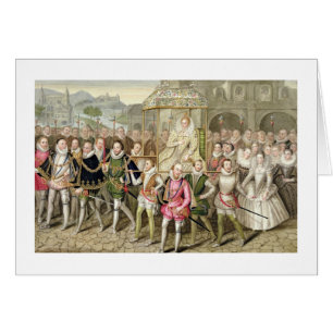 Queen Elizabeth I in procession with her Courtiers