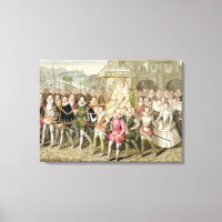 Queen Elizabeth I in procession with her Courtiers
