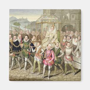 Queen Elizabeth I in procession with her Courtiers Magnet